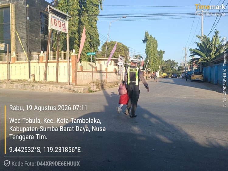 Satlantas Polres Sumba Barat Daya Gelar Strong Point Pagi, Pastikan Arus Lalu Lintas Lancar