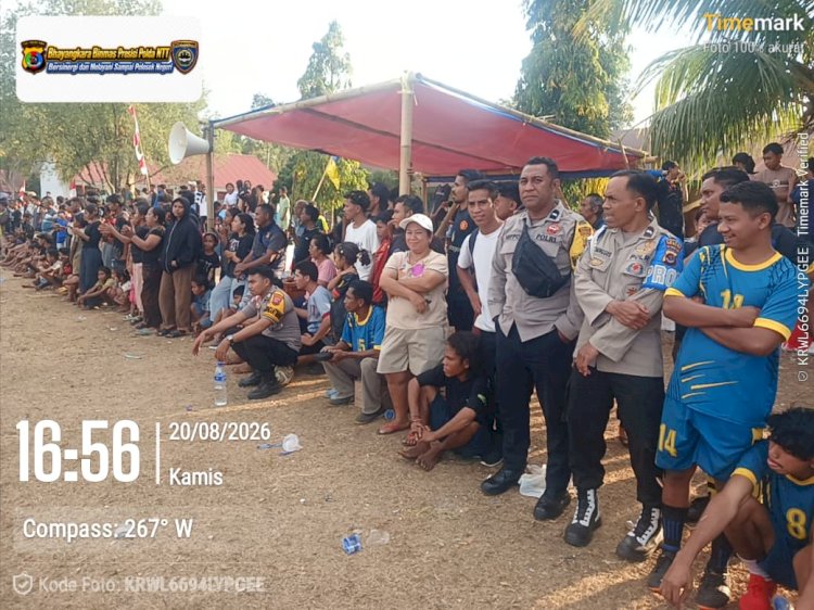 Polsek Kodi Utara Amankan Turnamen Camat Kodi Utara Cup 2026, Imbau Penonton Jaga Kamtibmas