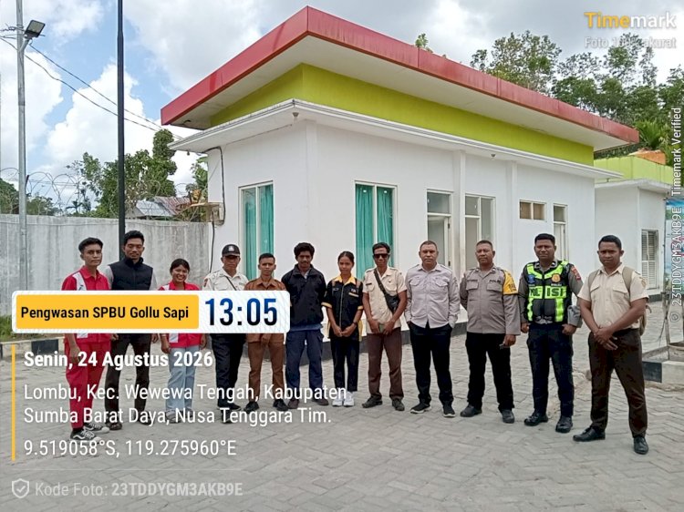 Polsek Wewewa Timur Bersama Tim Terpadu Awasi Penyaluran BBM Bersubsidi di SPBU Gollu Sapi