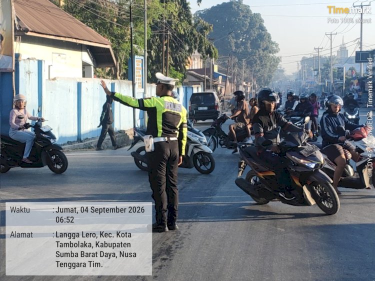 Satlantas Polres SBD Gelar Strongpoin Pagi, Wujudkan Kelancaran dan Keselamatan Lalu Lintas