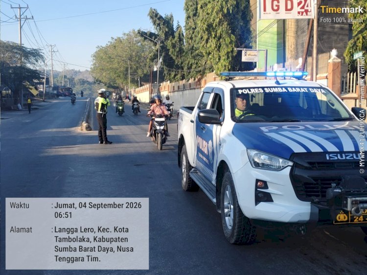 Satlantas Polres SBD Gelar Strongpoin Pagi, Wujudkan Kelancaran dan Keselamatan Lalu Lintas