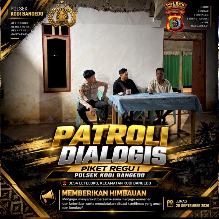 Polsek Kodi Bangedo Gelar Patroli Dialogis, Perkuat Sinergi dan Keamanan Bersama Masyarakat
