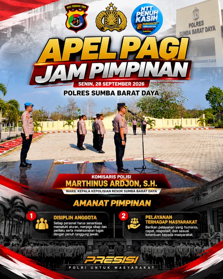 Wakapolres Sumba Barat Daya Pimpin Apel Pagi Jam Pimpinan, Tekankan Disiplin dan Pelayanan Masyarakat