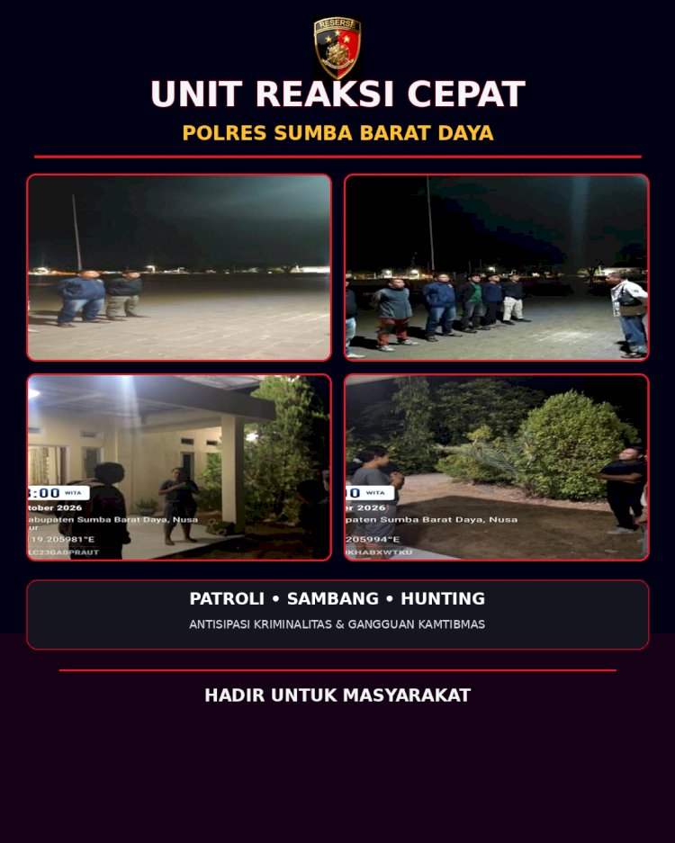 POLRES SUMBA BARAT DAYA GELAR PATROLI URC, SITUASI TAMBOLAKA AMAN DAN KONDUSIF