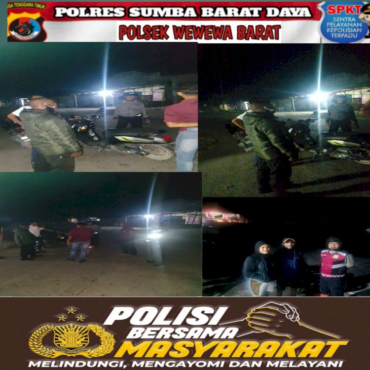 Polsek Wewewa Barat Gelar Patroli Cipkon, Situasi Kamtibmas Tetap Aman dan Kondusif