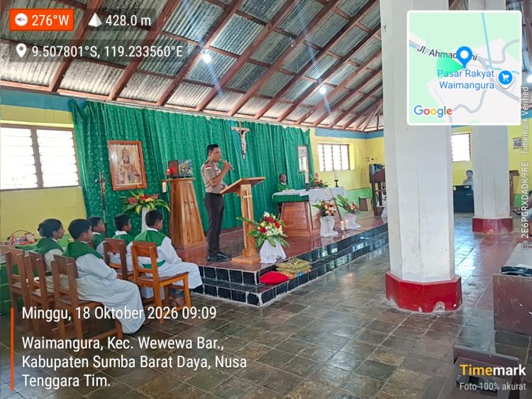 Polisi Bersama Masyarakat, Polsek Wewewa Barat Ajak Umat Katolik Jaga Kamtibmas Melalui Minggu Kasih