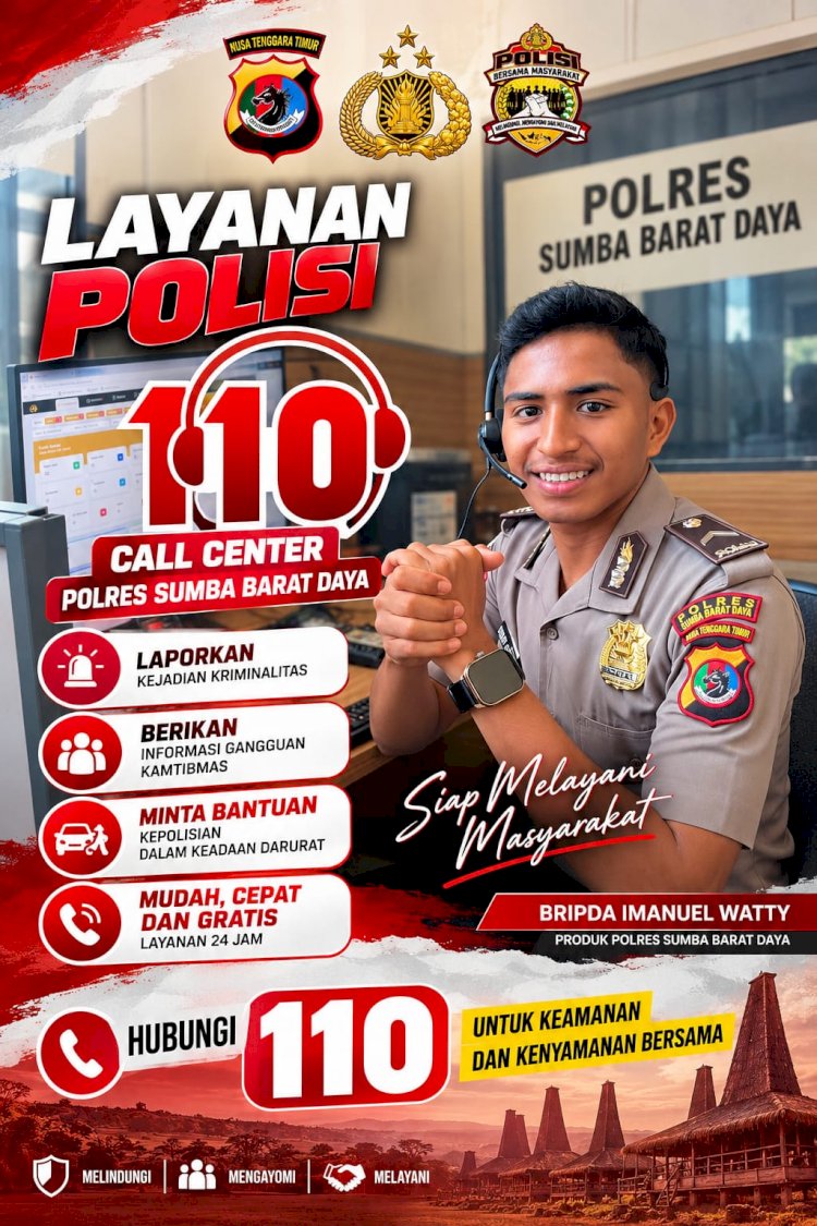 Polres Sumba Barat Daya Sosialisasikan Layanan Call Center 110, Siap Melayani Masyarakat Selama 24 Jam