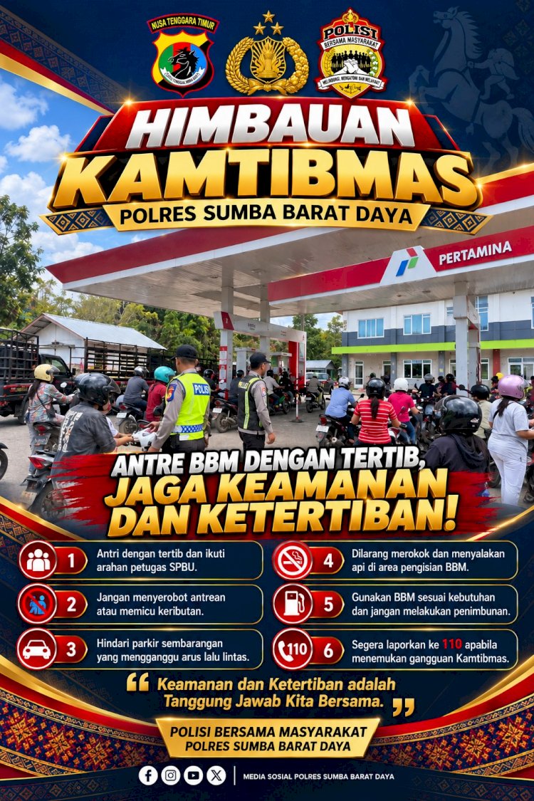 Polres Sumba Barat Daya Imbau Masyarakat Antre BBM dengan Tertib, Jaga Keamanan dan Ketertiban