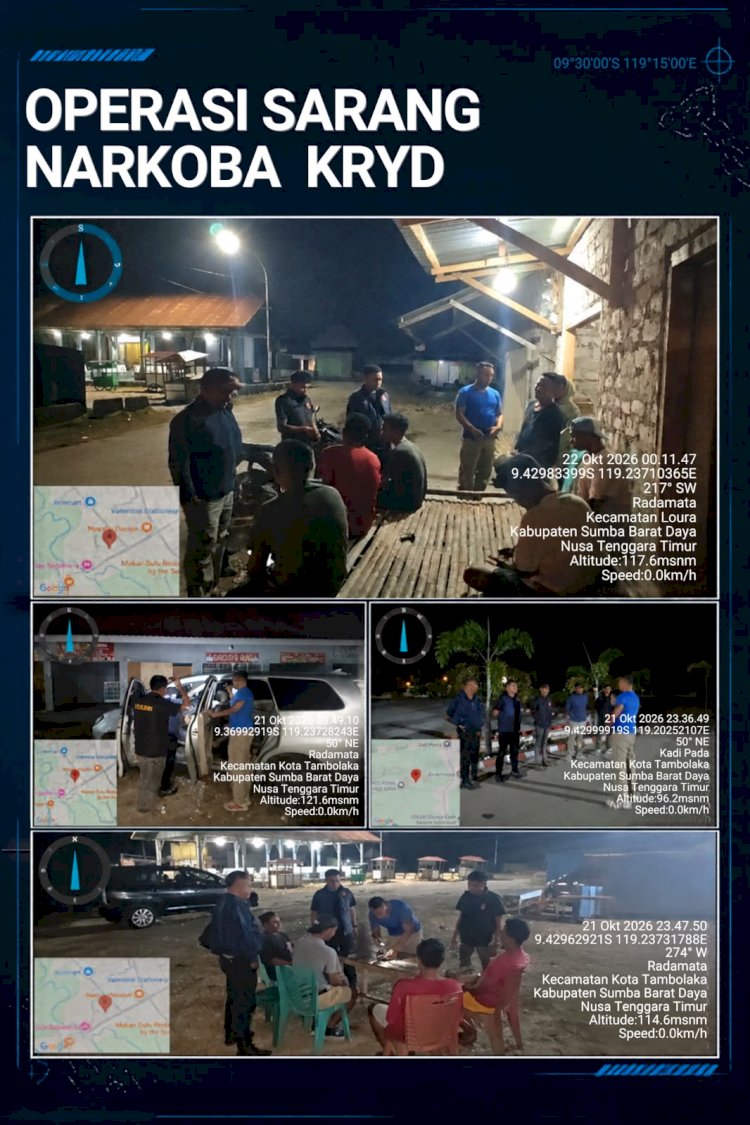 Polisi Bersama Masyarakat, Satresnarkoba Polres Sumba Barat Daya Gelar Operasi Sarang Narkoba