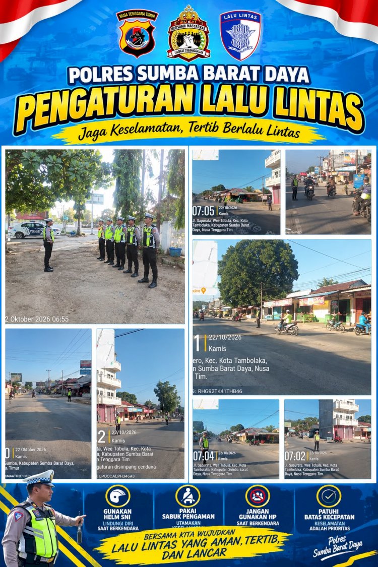Satlantas Polres Sumba Barat Daya Gelar Strong Point Pagi, Wujudkan Lalu Lintas Aman dan Lancar